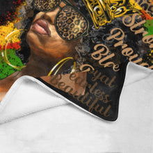 Load image into Gallery viewer, Afro_Queen_Juneteenth_blanket Ultra-Soft Micro Fleece Blanket 60&quot;x80&quot;
