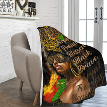 Load image into Gallery viewer, Afro_Queen_Juneteenth_blanket Ultra-Soft Micro Fleece Blanket 60&quot;x80&quot;
